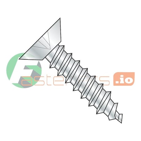Newport Fasteners Sheet Metal Screw, #4 x 3/8 in, Zinc Plated Steel Flat Head Phillips Drive, 10000 PK 222179